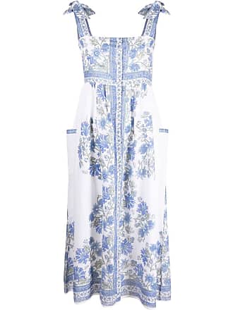 Juliet Dunn floral-print empire-line dress - women - Cotton - 3 - White