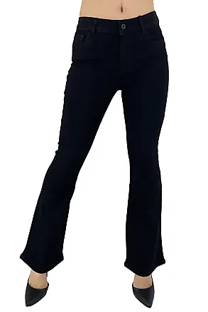 Pantalone zampa d' elefante nero elasticizzato donna elegante italy 100%  cotone