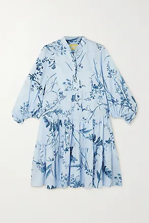 Erdem floral-print seersucker shirt dress - White