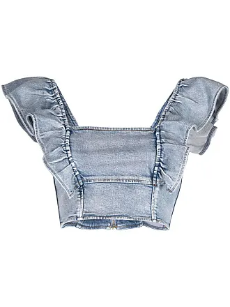 AGOLDE triangle-cup Denim Crop Top - Farfetch