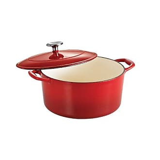 Tramontina Gourmet 4-Quart Cast Iron Covered Braiser, Red 