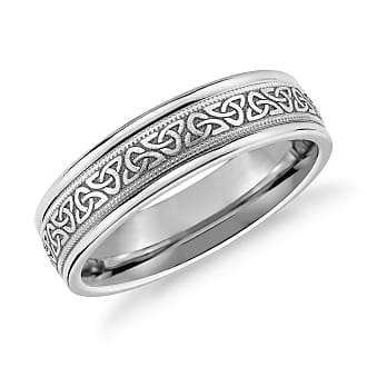 Blue Nile Celtic Trinity Knot Inlay Wedding Band in 14k White Gold (6mm)