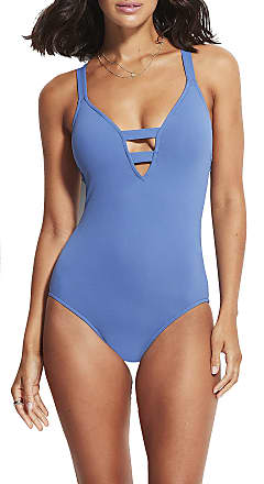 Seafolly Womens Gathered Wrap Front One Piece Swimsuit