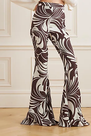 LA DOUBLEJ Superflare printed satin-jacquard flared pants