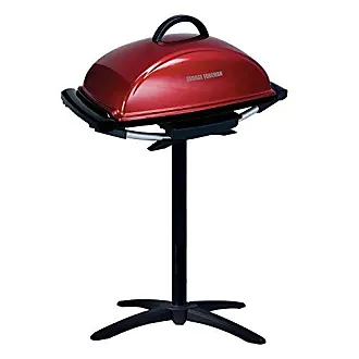 George Foreman, Silver, 12+ Servings Upto 15 Indoor/Outdoor Electric Grill,  GGR50B, REGULAR & 4-Serving Removable Plate Grill and Panini Press, Black