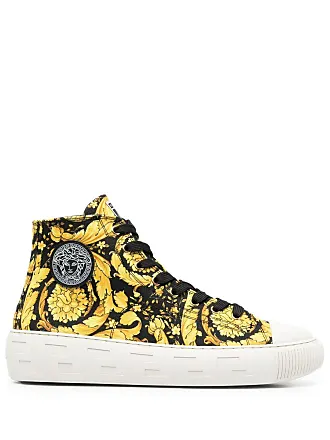 Versace Multicolor Baroque Print Mesh And Rubber Chain Reaction Sneakers  Size 42 Versace | The Luxury Closet