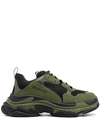 Balenciaga Mens Triple S Sneakers Fabric and Mesh with Faux Leather Green  2200681
