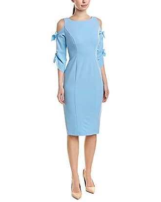 Donna Morgan Womens Tie Sleeve Midi Dress, Blue Cadet, 2