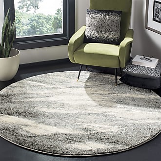 Safavieh Retro Collection 6 x 6 Round Grey/Ivory RET2891 Modern Abstract Non-Shedding Dining Room Entryway Foyer Living Room Bedroom Area Rug