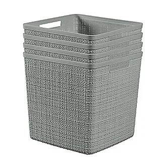 Storage Boxes for Shelves, Closet Storage Bins, Gray, 11.6'' W x