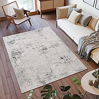 Kurzflor Teppich Modern Design Teppiche Beige Creme Meliert Verwischt Wohnzimmer 