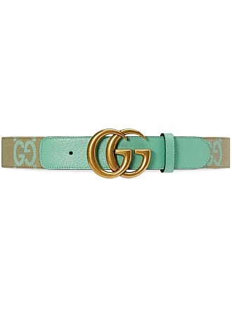 Ceinture de luxe pour femme - Ceinture fine Gucci Marmont GG verte à effet  python