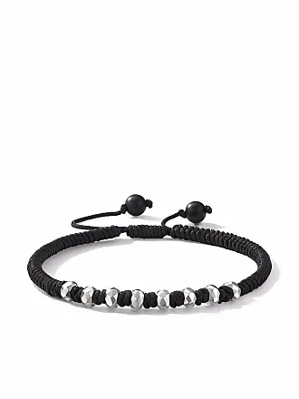 Tateossian Leather Macramé Bracelet - Black - L