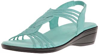 Easy Street Womens Natara Flat Sandal, Turquoise, 6 2W US