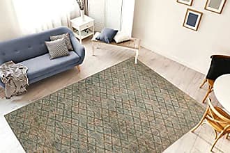 Teppich Baumwolle Modern Rauten Design Versch Farben Größen Grau Weiß 120x170cm 