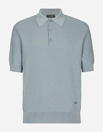 Dolce & Gabbana Men's Silk Jacquard Polo Shirt - Blue - Polo Shirts