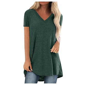 PRETTYGARDEN Women's Short Sleeve Casual T Shirts Summer Ruffle Plain Round  Neck Loose Fit Tee Blouse Tops at  Women’s Clothing store