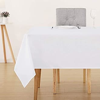 Deconovo Tischdecke Wasserabweisend Tischwäsche Leinenoptik Tischtücher 130x160 cm Hellgrün 