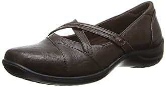 Easy Street Womens Marcie Mary Jane Flat,Brown,6 WW US