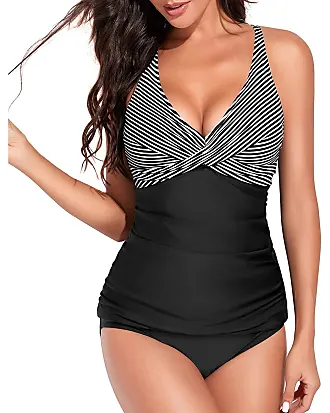 Yonique Womens Two Piece Swimsuits Tummy Control Tankini Plus Size Bathing  Suit Halter V Neck Swimwear, Green, XX-Small : : Clothing, Shoes &  Accessories
