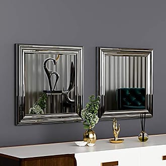 Invicta Interior Design Spiegel Portrait 45 cm Silber mit Kettenaufhängung Chrom rund Wandspiegel Badspiegel