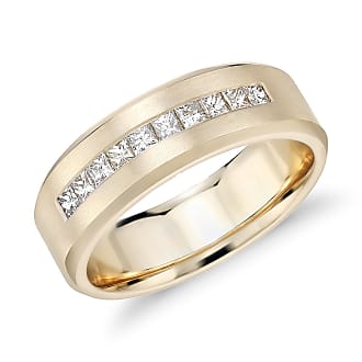 Blue Nile Princess-Cut Channel-Set Diamond Wedding Ring in 14k Yellow Gold (1/2 ct. tw.)