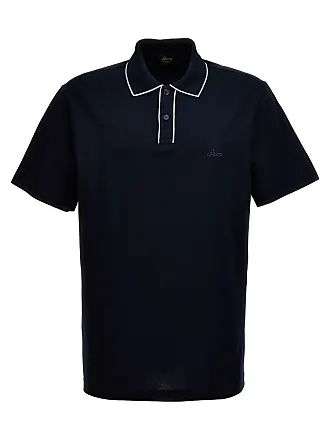 Prada logo-embroidered virgin wool polo top - Blue