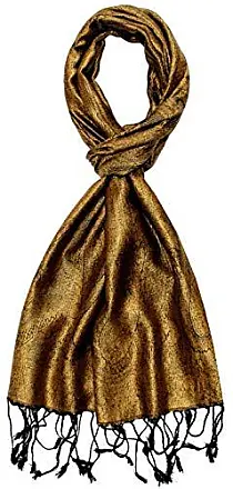 Foulard en soie pour homme imprimés beige et dorés