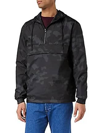 Größe XS bis 5XL Urban Classics Herren Windbreaker Jacke Überziehjacke mit Kapuze & Brusttasche einfarbige Übergangsjacke Pull-Over Jacket 