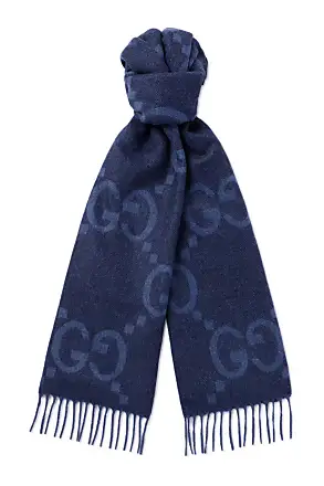 Gucci Gg Supreme Monogram Scarf In Red-blue