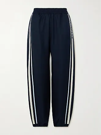 + adidas Originals shell-trimmed two-tone jersey wide-leg track pants
