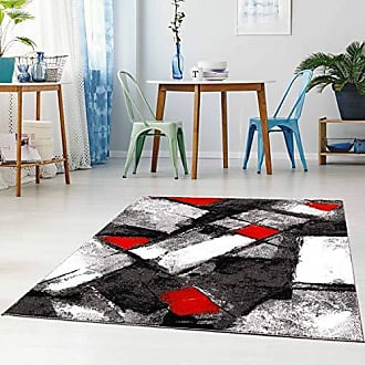 Chevron Meliert in Schwarz für Wohnzimmer; Größe: 80x150 cm Modern carpet city Teppich Flachflor mit Zickzack-Muster