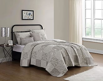 Geneva Home Fashion Ziva Quilt Set, Queen, Taupe/Ivory