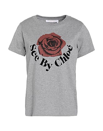 CHLOE GRAPHIC LOGO PARIS BEAUTIFUL Tiny FLOWER CHIC WHITE T-Shirt TOP M NWT  €390