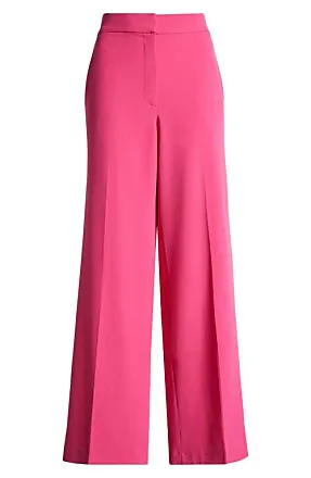 DOLCE & GABBANA Pants Pink Lace Trimmed Silk Satin Wide Legs IT38