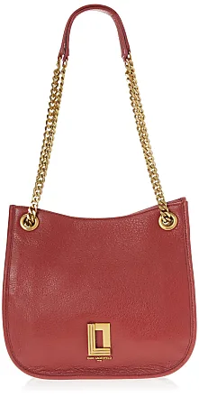 Vintage Karl Lagerfeld mini red clutch shoulder bag with round