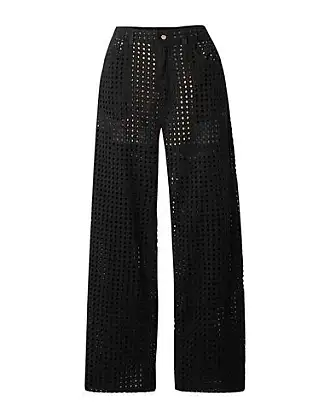 FLEUR DU MAL Crystal-embellished cotton-blend flared pants