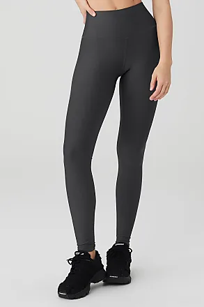 alo High Waisted Airbrush Legging Black Leather W5473SR - Free Shipping at  Largo Drive