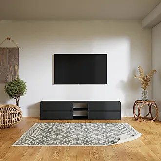 Skraut Home, Meuble TV Modèle Naturale, 120 x 40 x 53 cm, Finition  Couleur Chêne/Noir, Salon- Séjour