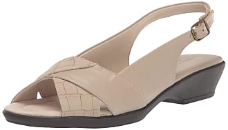 Easy Street Womens Drew Heeled Sandal, Taupe, 6.5 X-Wide