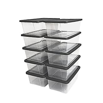 Homz 112 Quart Heavy Duty Clear Plastic Stackable Storage Containers, 6 Pack