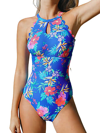 CUPSHE Swimming Costume One Piece Floral Print Swimsuit Tummy