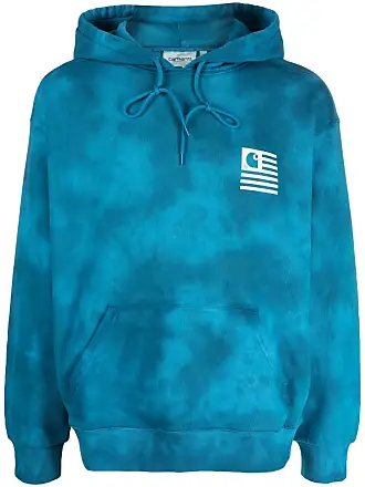Carhartt Sweat-Shirt mi-épais avec Logo imprimé Loose Fit Capuche, Bleu  chiné (Blue Lagoon Heather), XS Homme : : Mode