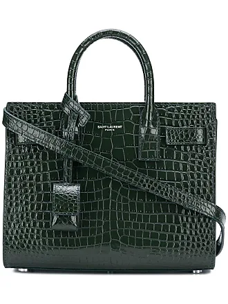Monogram cabas leather handbag Saint Laurent Green in Leather - 24298471