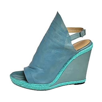 Shoes High-Heeled Sandals Wedge Sandals Buffalo London Wedge Sandals blue-white striped pattern casual look 