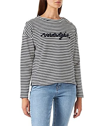 Springfield Pullover DAMEN Pullovers & Sweatshirts Pullover Print Rabatt 50 % Weiß/Dunkelblau S 