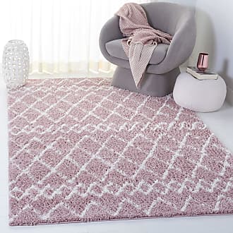 Safavieh Berber Shag Collection 4 x 6 Light Rose/Ivory BER165U Moroccan Boho Non-Shedding Entryway Living Room Foyer Bedroom 1.26-inch Thick Accent Rug