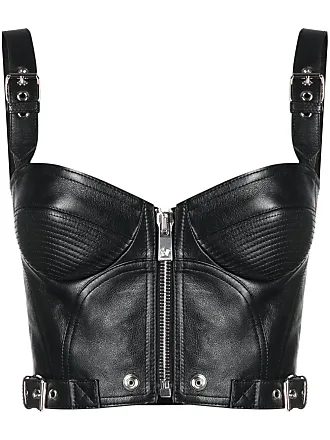 CO Strapless leather bustier top