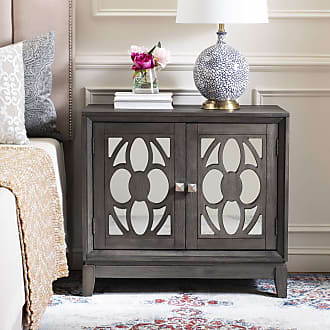 Safavieh Home Shannon Grey Wash Walnut Mirrored 2-door Chest