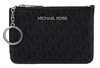 Michael Kors Mens Jet Set Money Piece Canvas Coated Bifold Wallet Black  Small